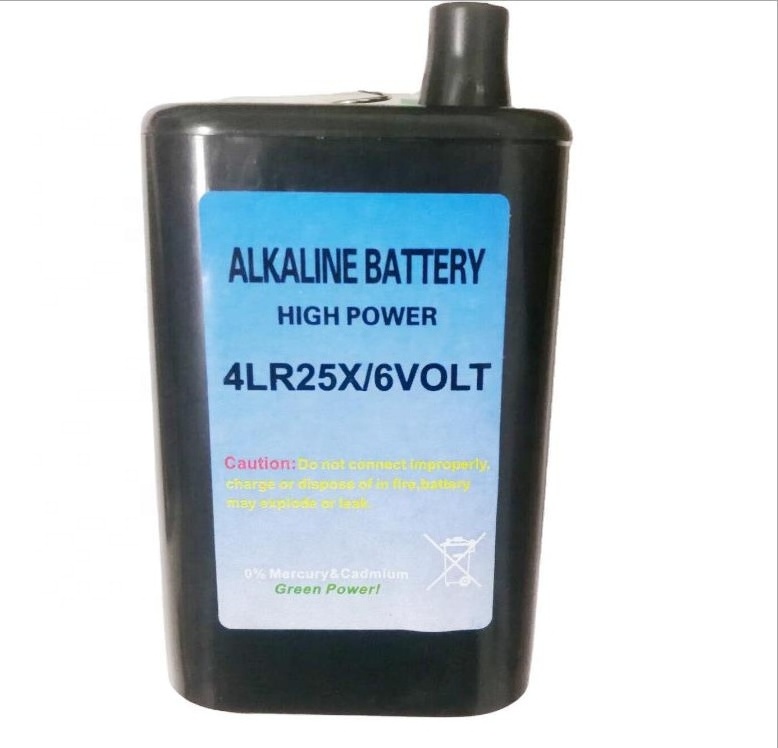 Small alkaline 4LR25 Primary lantern battery 4r25 6v dry battery for temporary traffic light