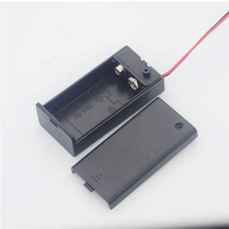 Abs Plastic case Black Cover Box 9v battery holder with switch