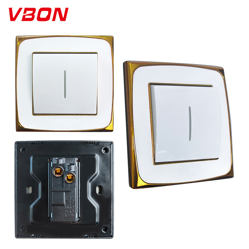 Hot Sale 1gang1way Light LED Control Switch Luxury Switch For Hotel