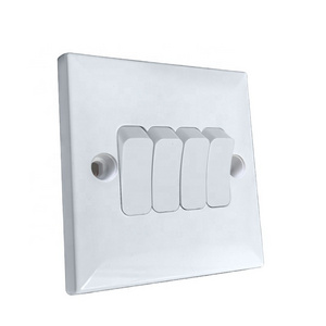 VBQN Modern  86 Durable UK Standard 4 gang 1 way Aurora white Electric Switch