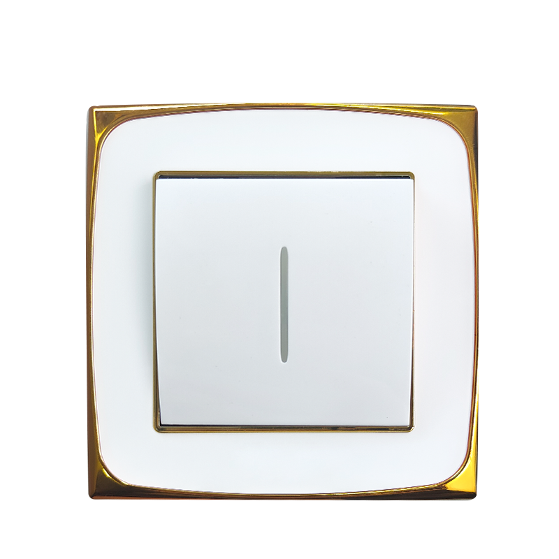 VBQN Wall Switch Light Switch Oonoff PC Golden-Plated Round Frame Switch 1gang1way