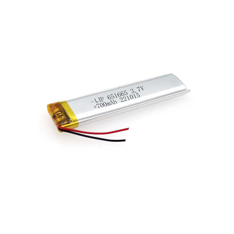 Long strip 651665 3.7 lithium ion small rechargeable polymer 700mah drone 3.7v lipo battery for recording pen