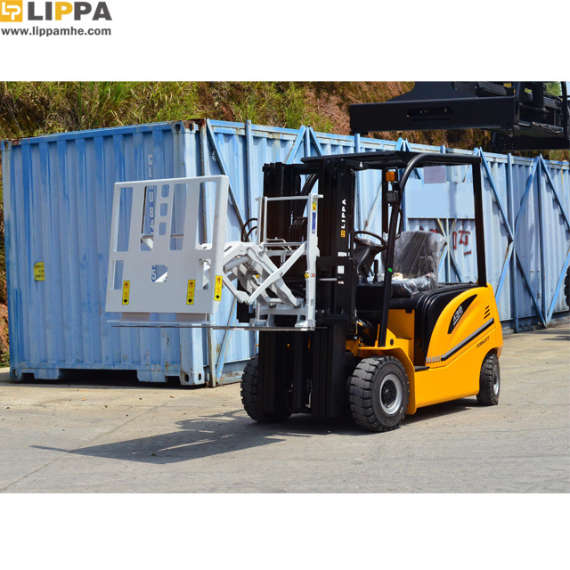 forklift with CASCADE attachment slip sheets food and beverage construction electric forklift 2.5t with push pulls attachment