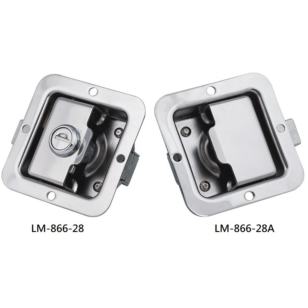 Lipson LM-866-28A Tool Box Paddle Trailer Rear Semi Body Recessed Handle Stainless Truck Door Lock Latch