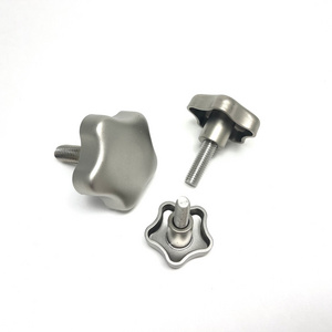 HK-50 Screw Handle Stainless Steel Hard Clamping M8 M10 M12 Bakelite Shape Grip Nut Knob Thumb SUS304 Star Knob