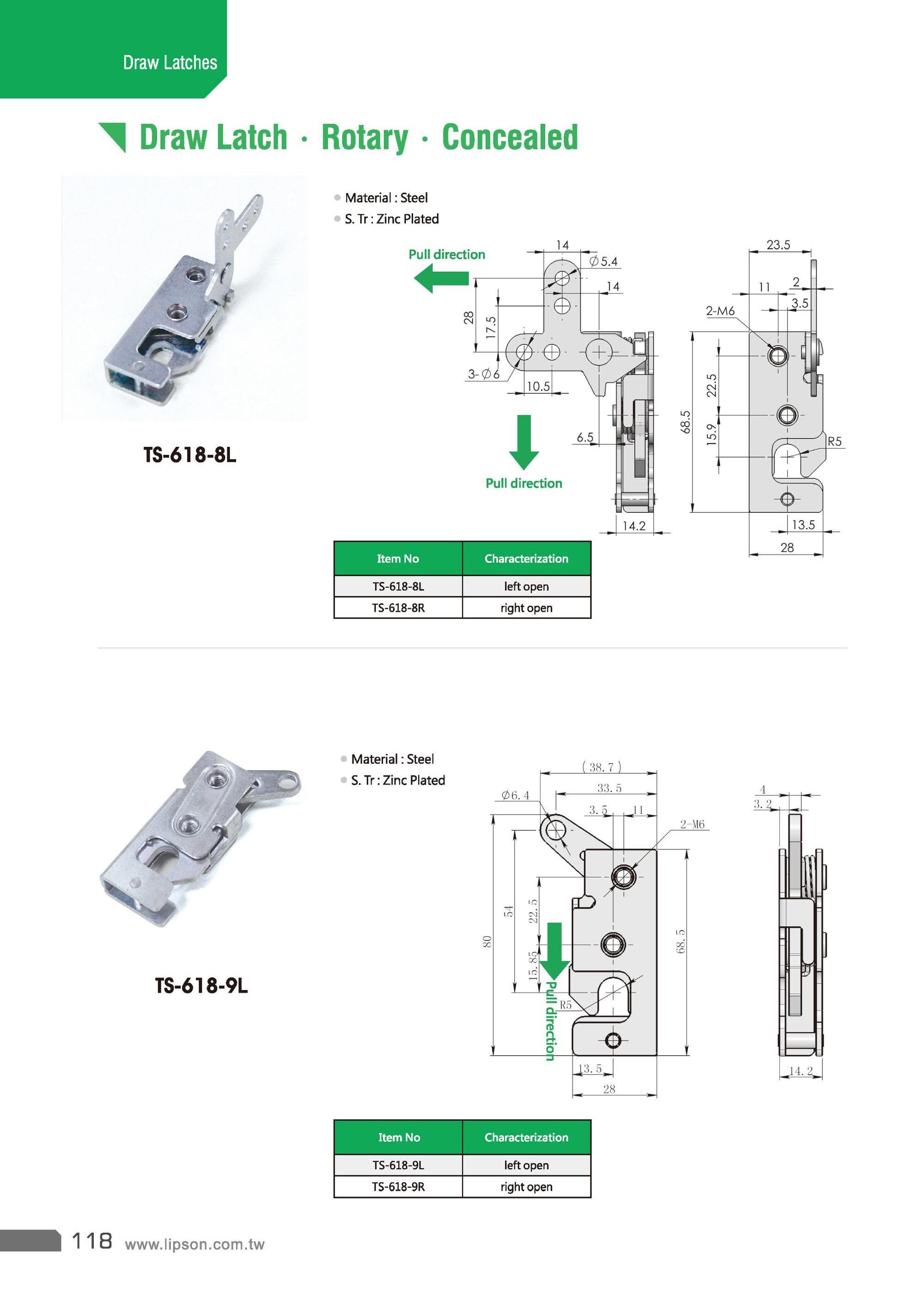 TS-618-9R Rotary Slam Claw Spring Southco Concealed Automotive Bear Jaw Universal Standard Koala Latches Doo Lock Car Door Latch