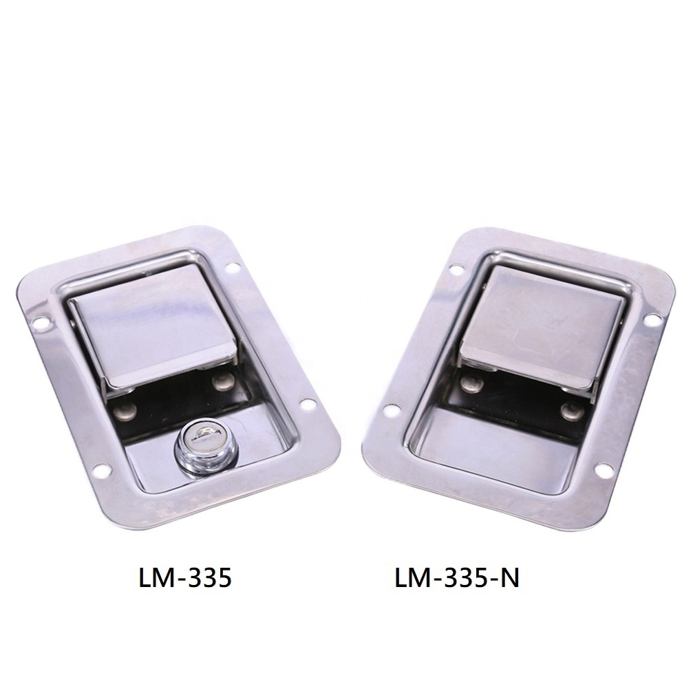 LM-335-N Door Latch Tool Box Stainless Steel Paddle Handle Toolbox Flush Trailer Key Van Recessed Lock