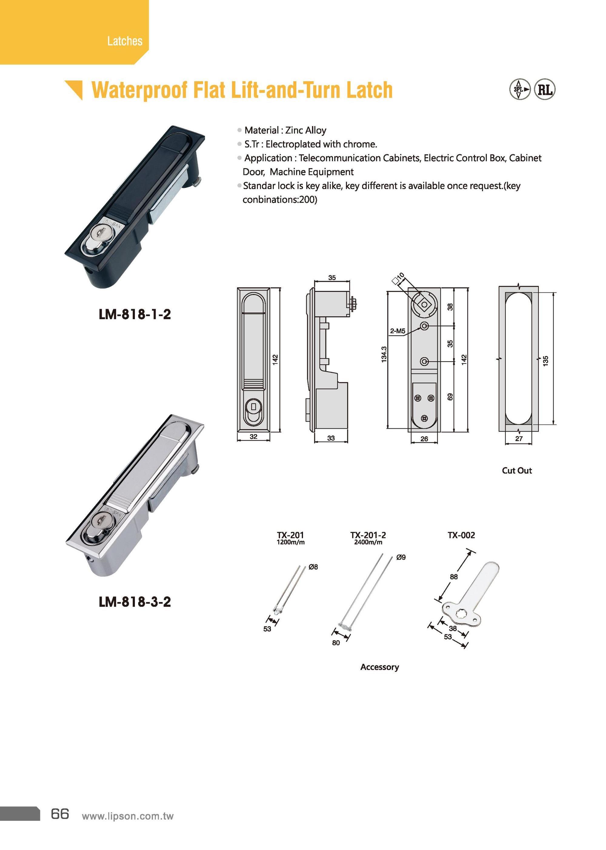 LM-818-1 Electronics Network Cabinet Door Lock for Data Center Server