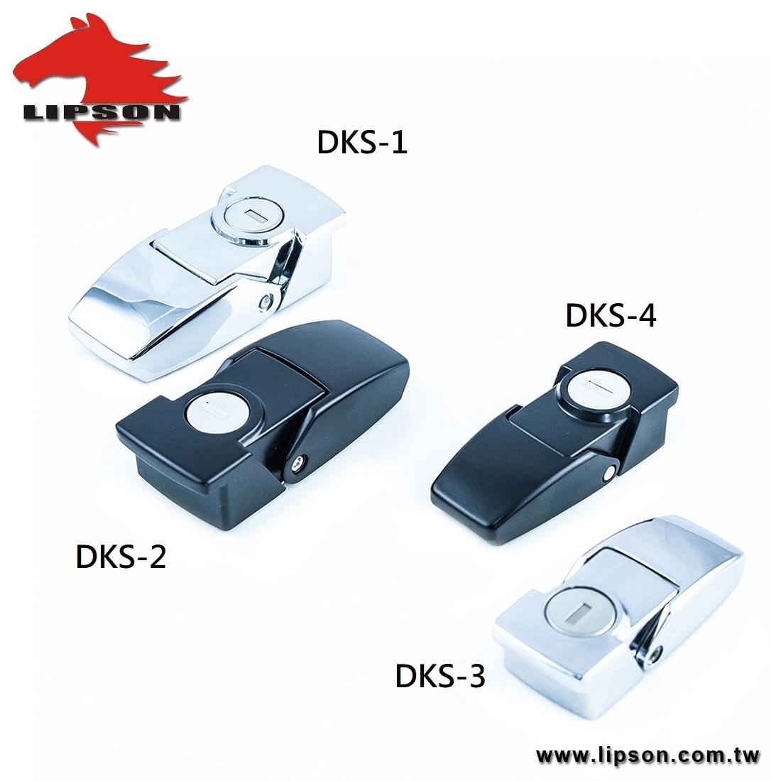 DKS-1 Zinc Alloy Bright Chrome Plated Over Center Cabinet Hasp Latch