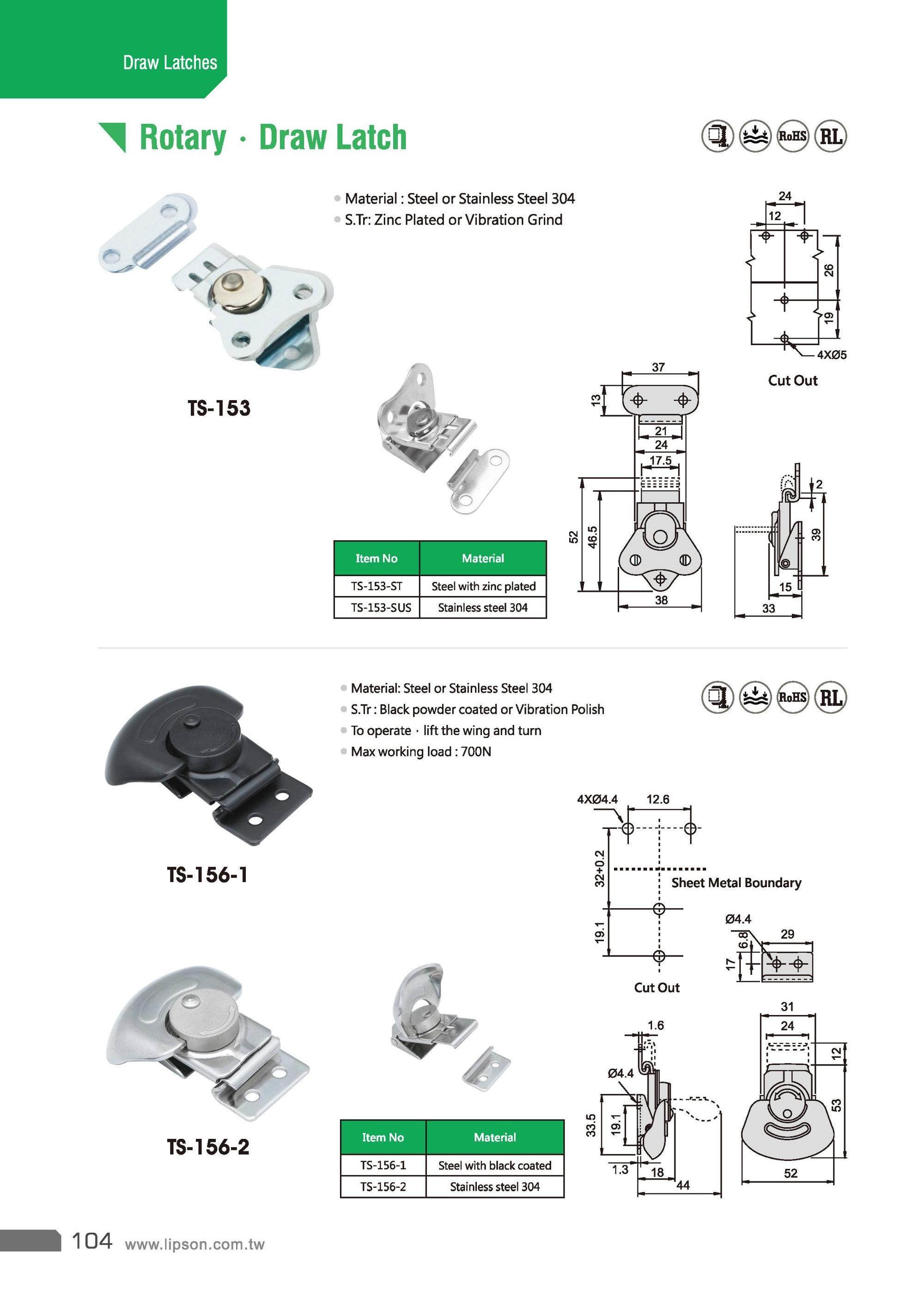 TS-156-1 Wooden Box Metal Flight Case Southco K2 Style Twist Road Recessed Tool Rotary Draw Butterfly Latch Lock