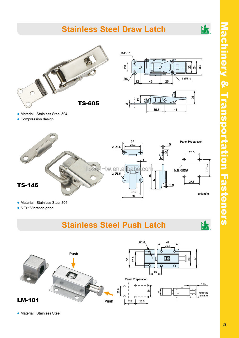 TS-605 Delivery Case Door Lock Compression Draw Clamp Over Center Clip Stainless Steel Latches Southco Tool Box Toggle Latch