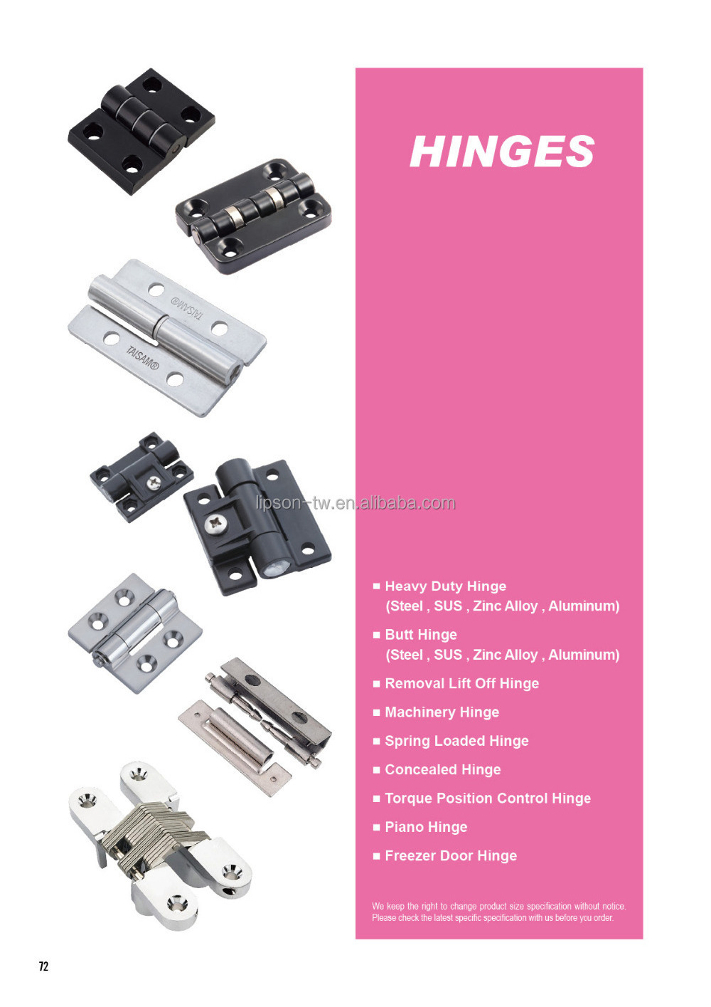 HL-205-ST Industrial Flag Electrical Cabinet Door Lift Off Pin Loose Offset Detachable Removable Spring Loaded Hinge