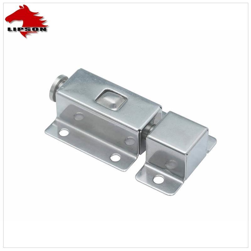 LM-101 Stainless Steel Door Latch Sliding Lock Barrel Bolt Automatic Spring Latch Push Button Door Latch Spring Bolt Lock