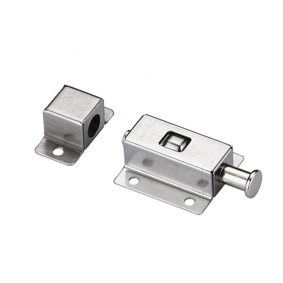 LM-101 Stainless Steel Door Latch Sliding Lock Barrel Bolt Automatic Spring Latch Push Button Door Latch Spring Bolt Lock