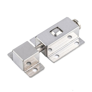 LM-101 Sliding Lock Barrel Bolt Push Button Automatic Spring Latch Hardware Metal Spring Loaded Door Latch