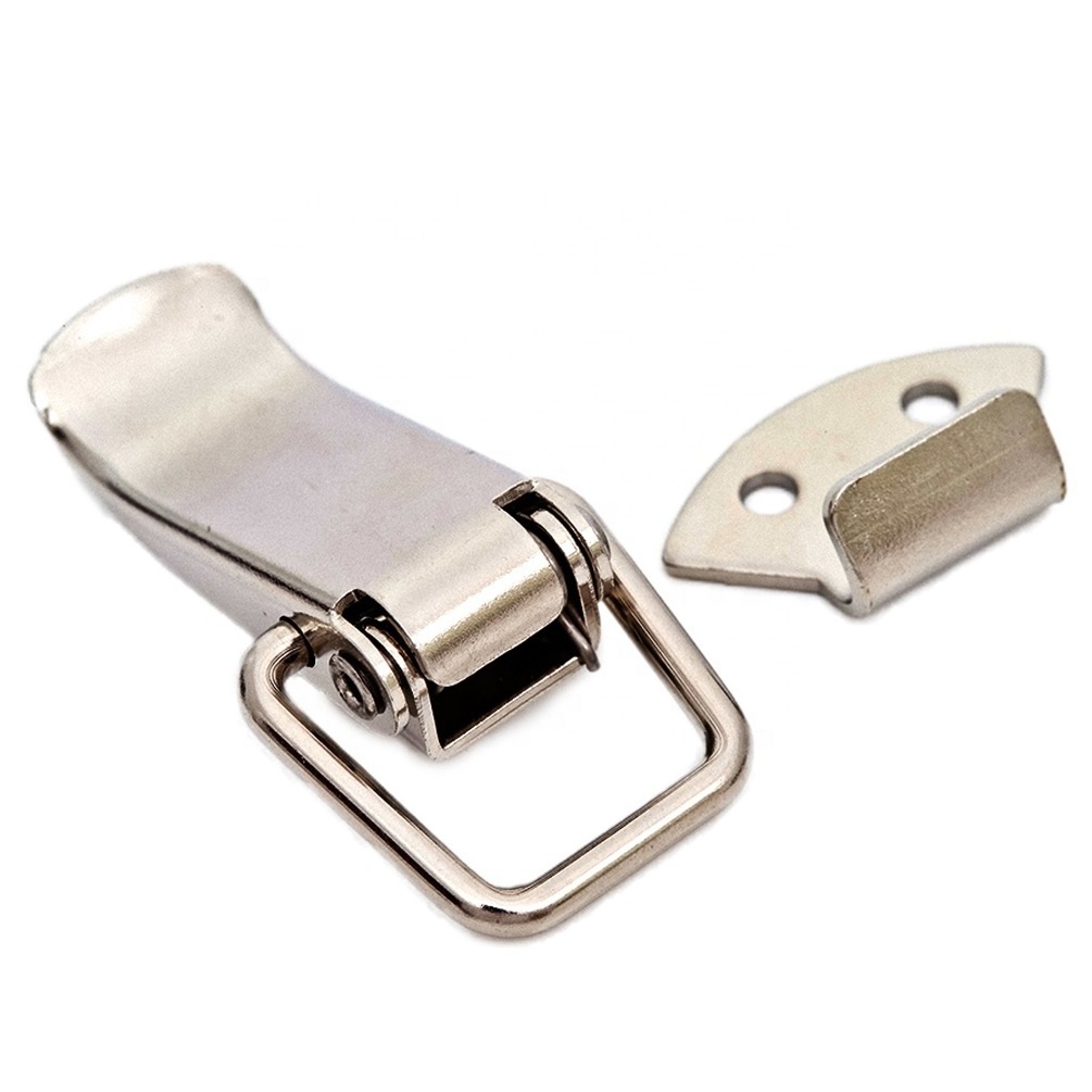 TS-17-ST Steel Nickle Plated Clamps Lock Compression Draw Clamp Door Locking Case Over Center Clip Hatch Tool Box Toggle Latch