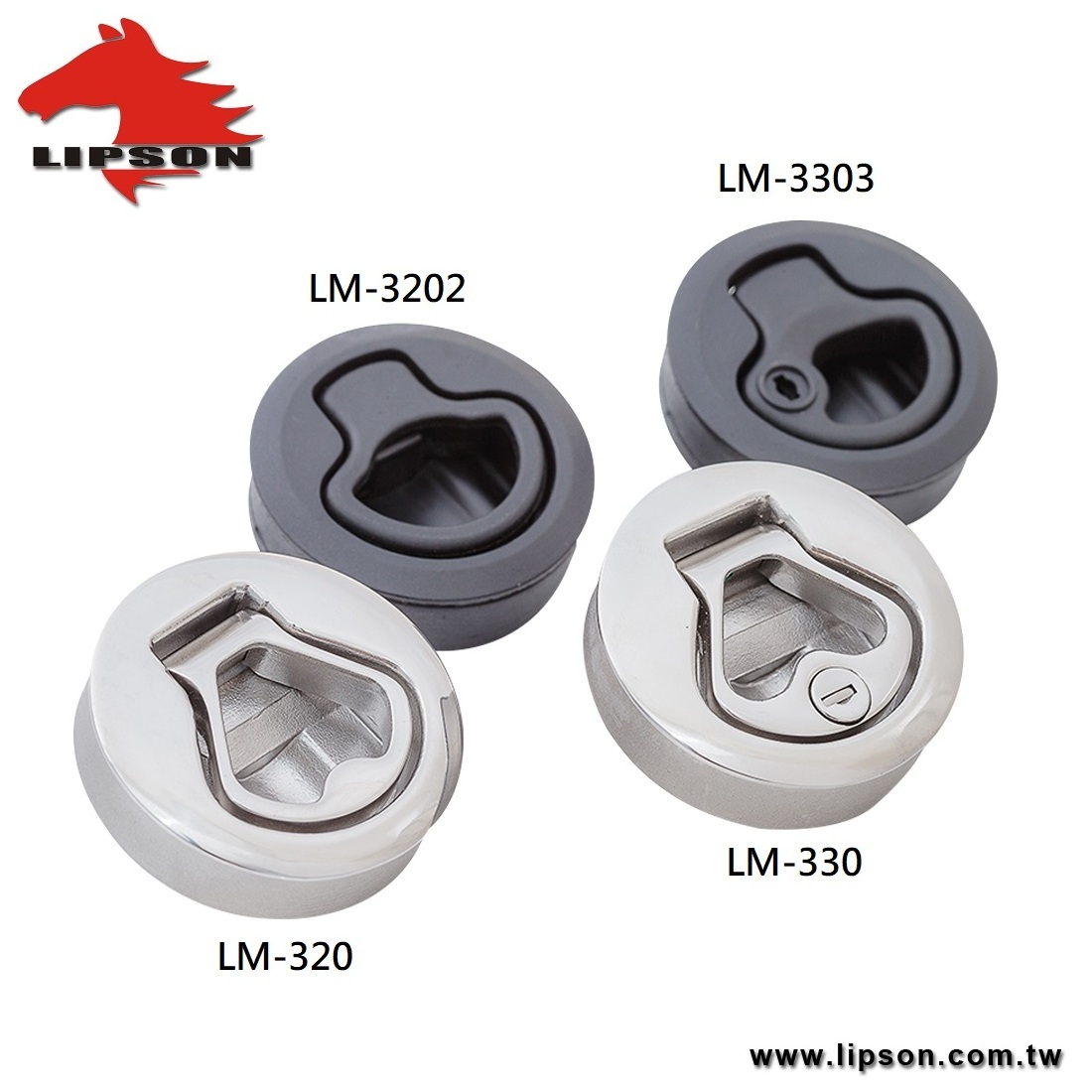 LM-320 Stainless Steel Boat Push to Close Compression Cabine Finger Pull Flush Slam Latches Plastic Marine Hatch Lock