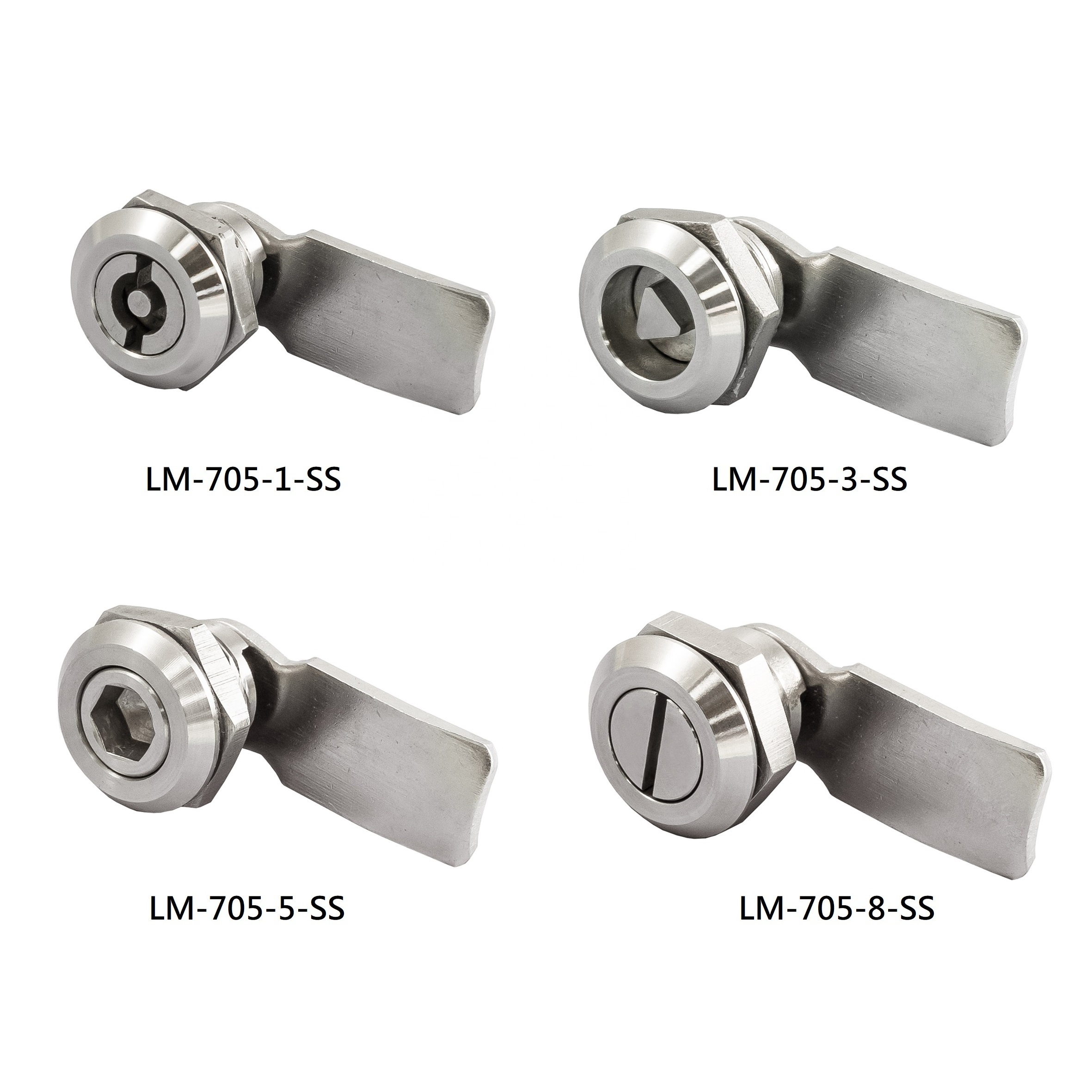 LM-705-1-SS Charging piles and smart poles Factory supply Panel Door Stainless Steel Fixed grip Quarter Turn Cam Latch Lock