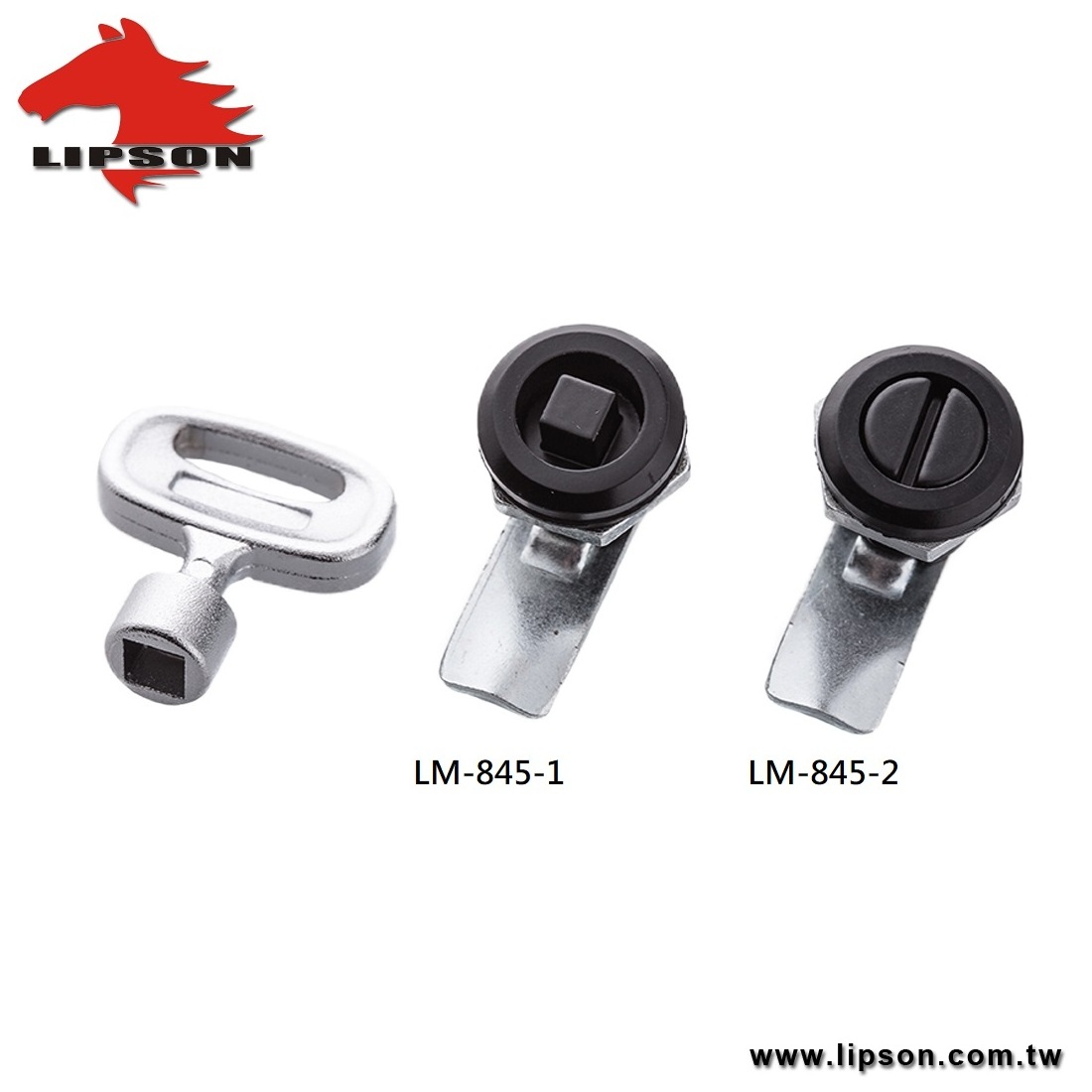 LM-845-2 Electrical Cabinet Panel Door Zinc Alloy Black Coat Slotted Recess Quarter Turn Cam Lock Latch