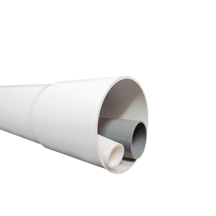 Large Diameter Grey and White Color PVC Water Pipe