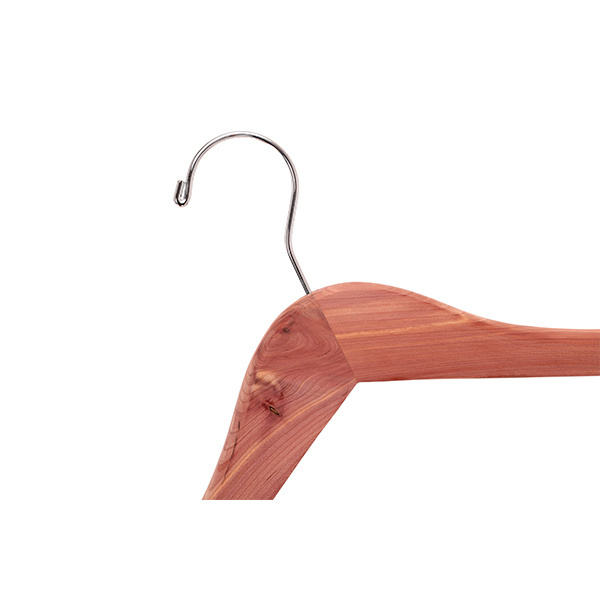 American Red Cedar Wood Coat Wide Shoulder for Suit Clothes Hanger with Non Slip Pant Bar