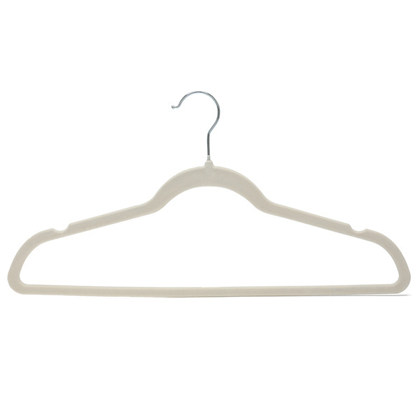 Luxury Beige Non-Slip Velvet Hangers with Rose Gold Hook 60 Pack Felt Hangers in Ivory Color