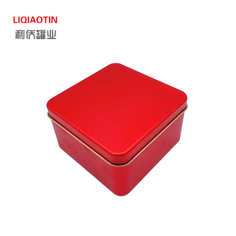 Manufacturers new small square tin box tea metal box can be customized embossed convex