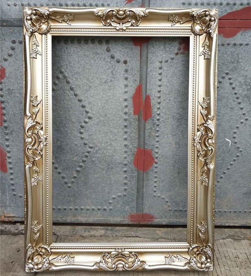 Solid Wood Oil Painting Frame Photography Props Decorative Frame Ancient Carved Floor Mirror Frame