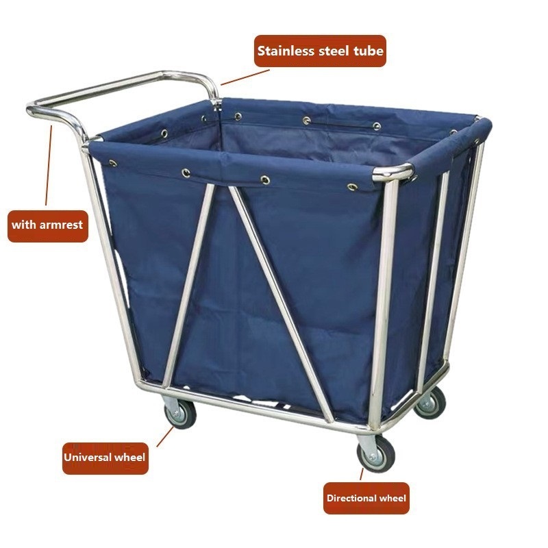 Hotel room linen cart, bag thickening service cart, linen bag collection cart