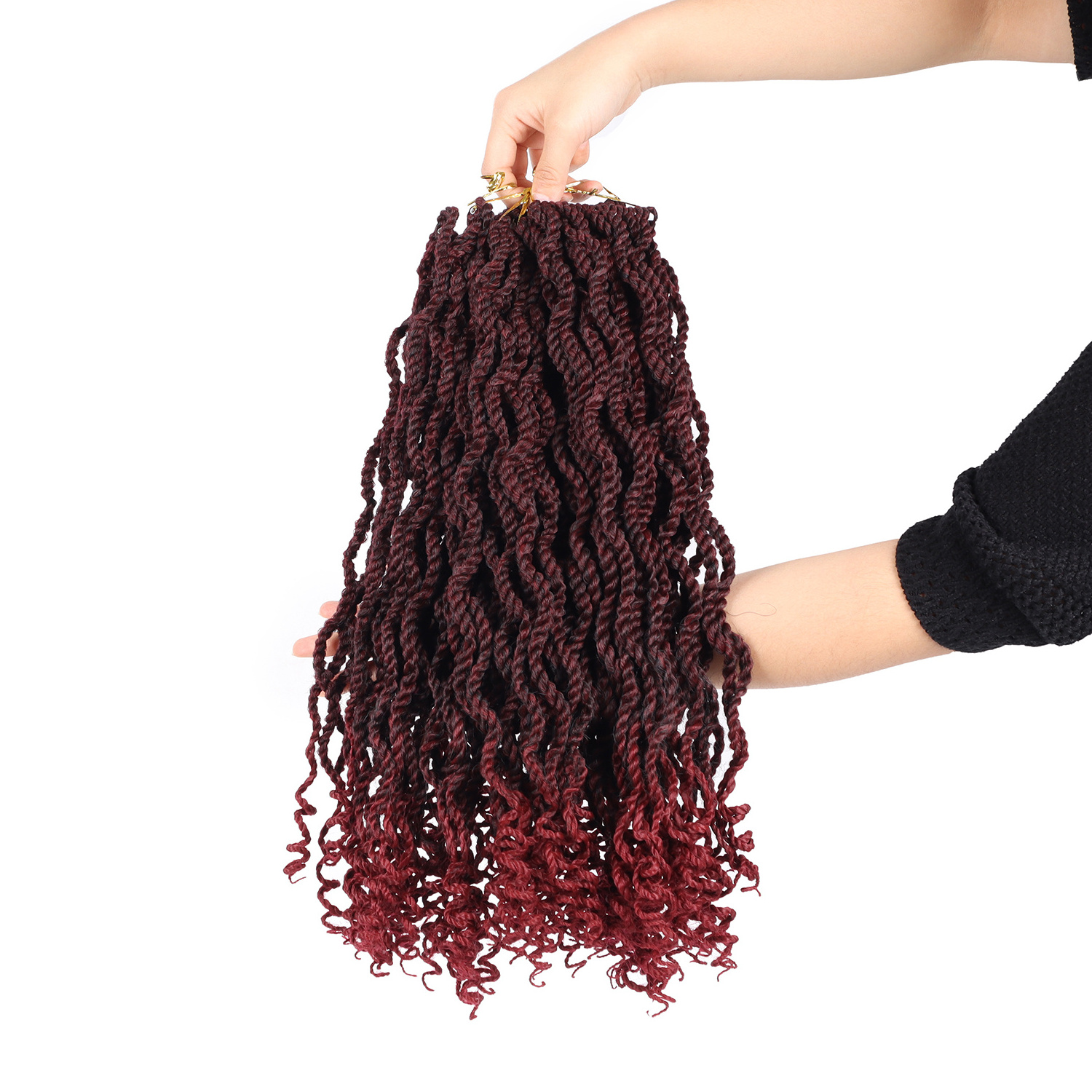 Factory price High quality wave end curly micro box braids jumbo hair extension wig crochet senegalese twist