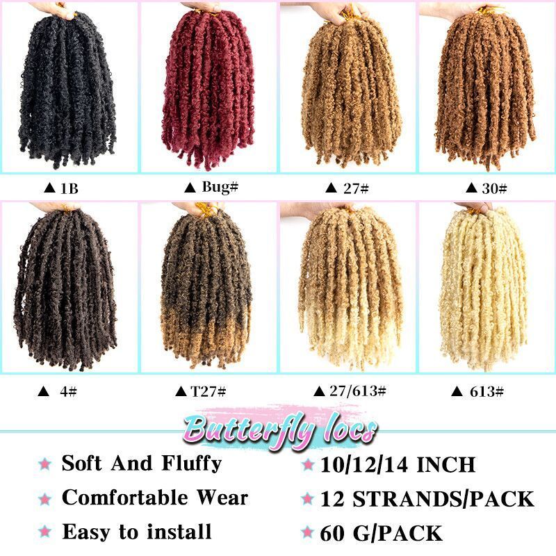 Wholesale Distressed Butterfly Locs Crochet Hair new 10 12 14 inches butterfly locs Soft Distressed Faux Locs Crochet Hair