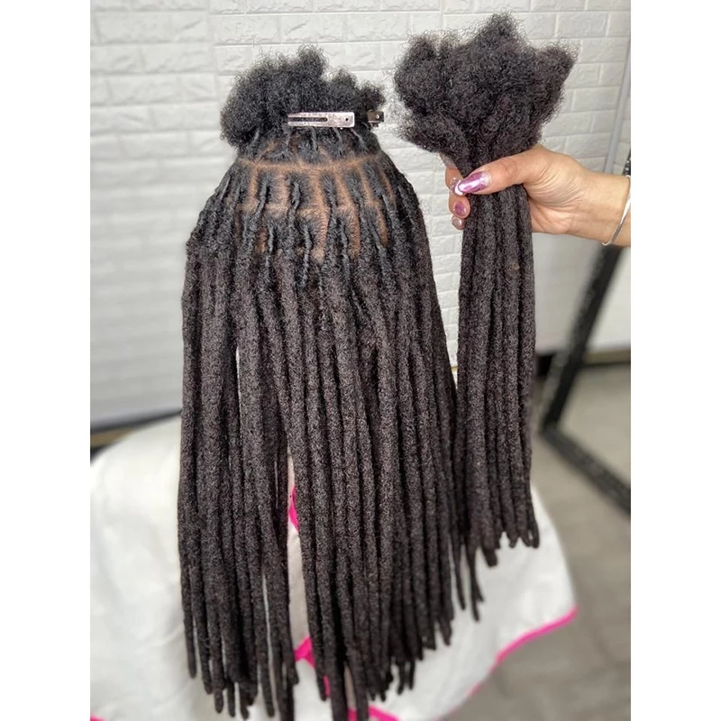 Drop shipping 100% soft natural afro kinky human hair dreadlock extension permanent loc extension human hair crochet dreadlock