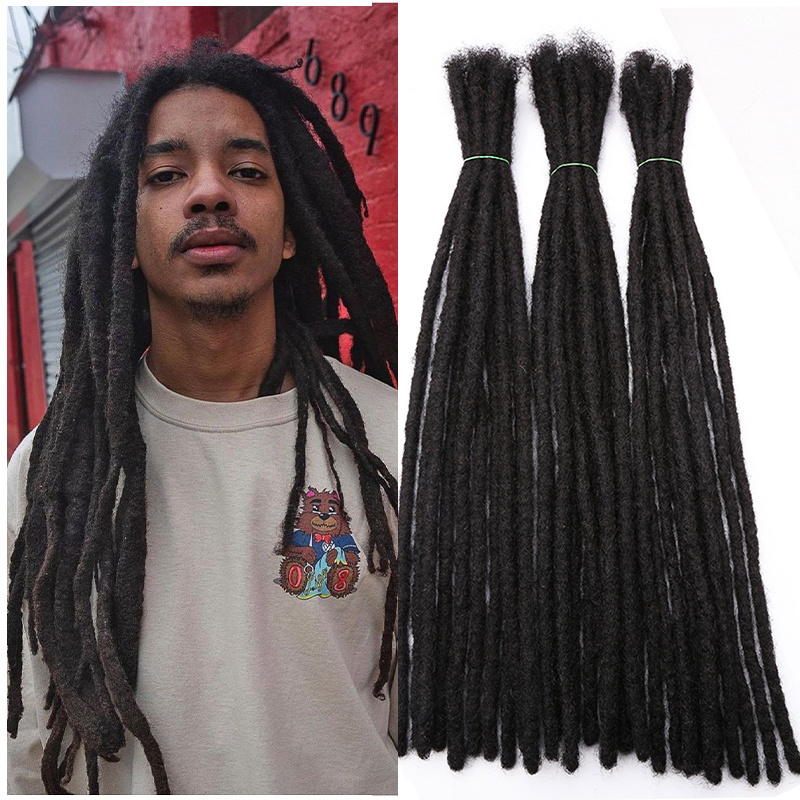 Drop shipping 100% soft natural afro kinky human hair dreadlock extension permanent loc extension human hair crochet dreadlock