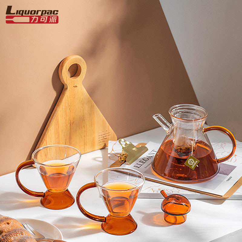 Teapot Set Wholesale Durable Clear Glass Tea Heatproof Borosilicate Glass with Infuser for Loose Modern Glass Stovetop Tea Pot