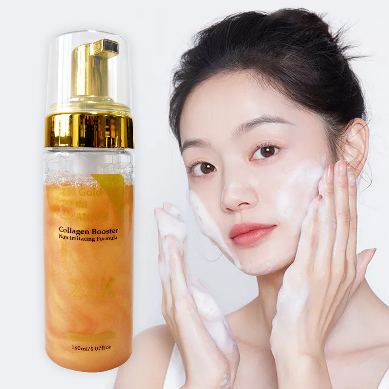 24k gold travel facial cleanser private label mini kids skin care children vitamin e anti aging deep cleaning face wash gel