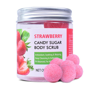 Wholesale Strawberry Whitening Candy Body Scrub Ball