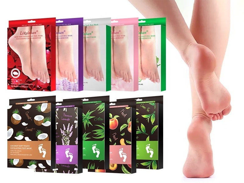 Custom OEM Korea Foot Peeling Pack Pink Rose Exfoliating Feet Peel Foot Exfoliation Peeling Mask Baby Your Foot Skin Care Mask