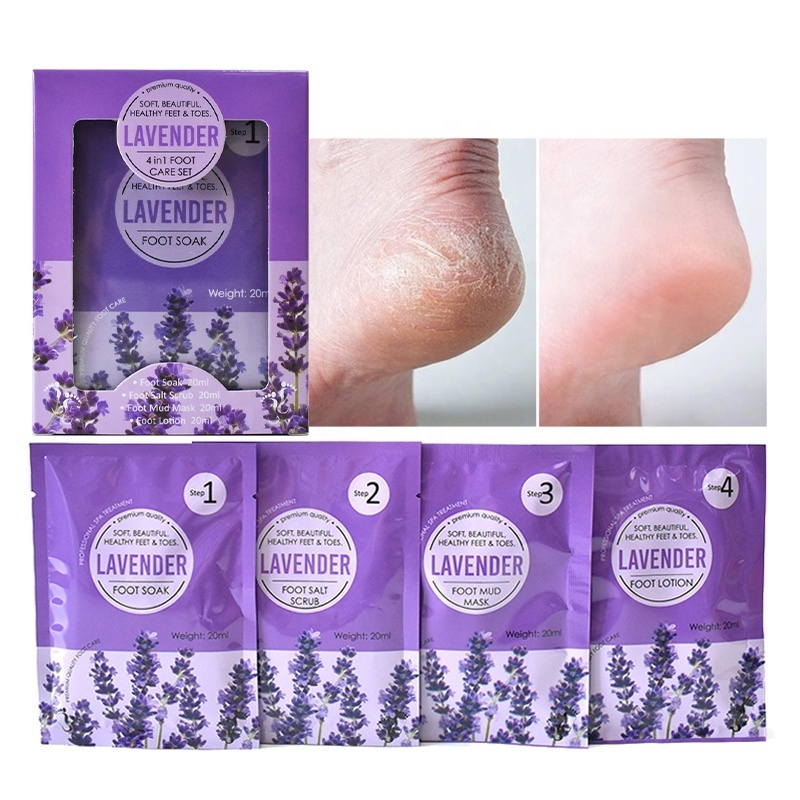 Foot Peeling Skin Care Jelly Pedicure Kit Foot Scrub Soak Herbal Spa Pedicur Products Pedicure Kit In A Box 4 In 1