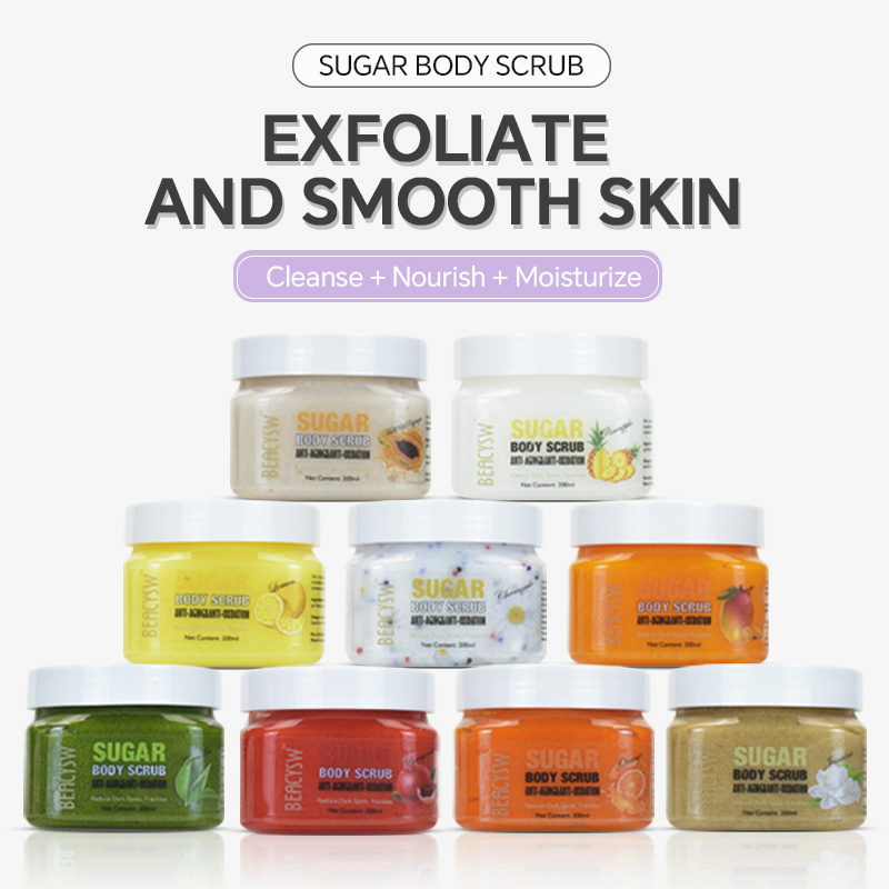 Custom Body Natural Vegan Private Label Wholesale Whitening Organic Facial Body Sugar Scrub