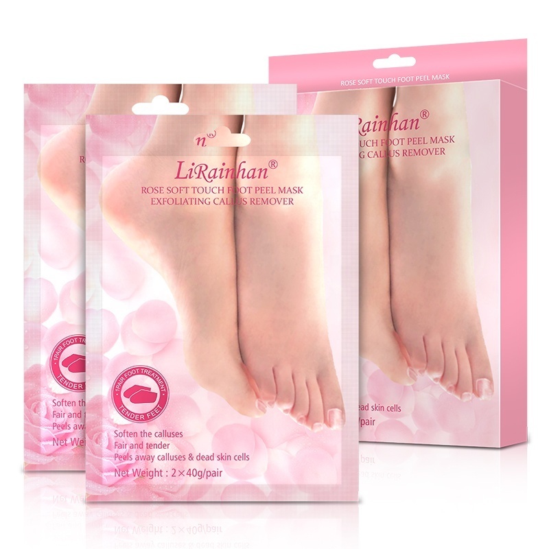 Custom OEM Korea Foot Peeling Pack Pink Rose Exfoliating Feet Peel Foot Exfoliation Peeling Mask Baby Your Foot Skin Care Mask