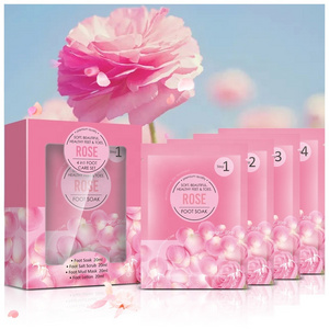 OEM 4 Steps Crystal Jelly Foot Bath Set Nature Rose Soothing Crystal Mud Pedi Jelly Foot Bath Spa Packets Pedicure