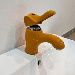 Kindergarten Children Cartoon Basin Faucet Elephant Bright Color Ceramic Faucet Unique Bathroom Faucets