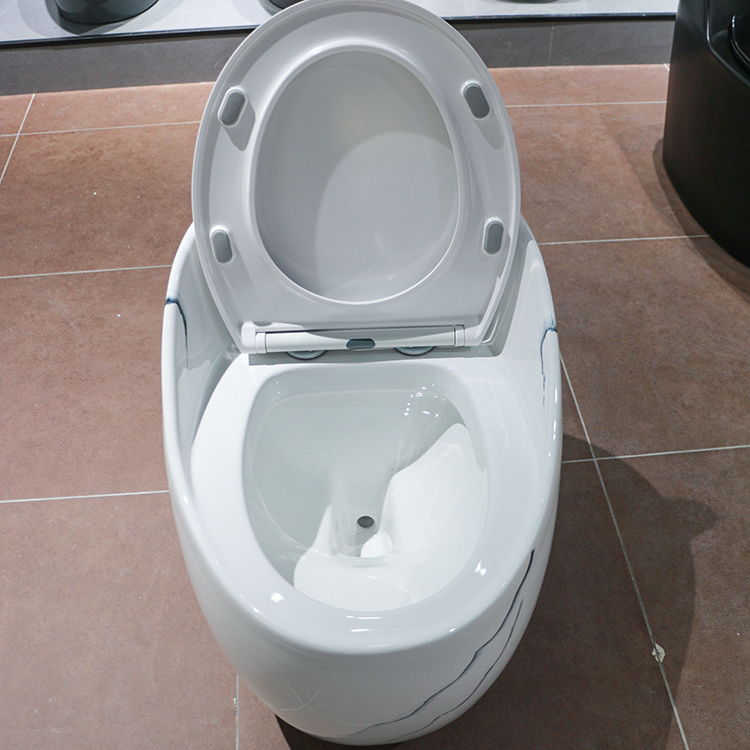 China Sanitary wares Flushing Gray White Color Pattern Toilet Bowl Ceramic Marble One Piece Siphonic Washdown Toilet