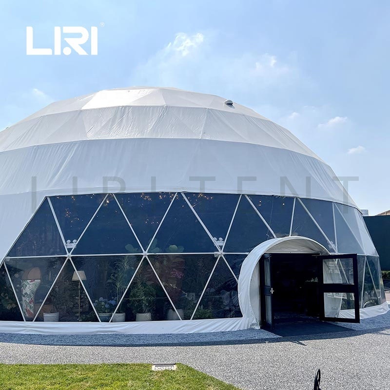 20M Large Clear White PVC Cover Geodesic Dome Tent for Exhibition and Wedding Party