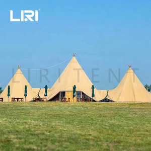 Waterproof Jungle Glamping Large Event Teepee Tent Tipi Tent Heavy Duty Canvas Tent 5m