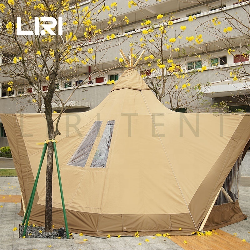 Outdoor Strong Permanent Large Glamping Luxury Canvas Luxury glamping Tipi Tent