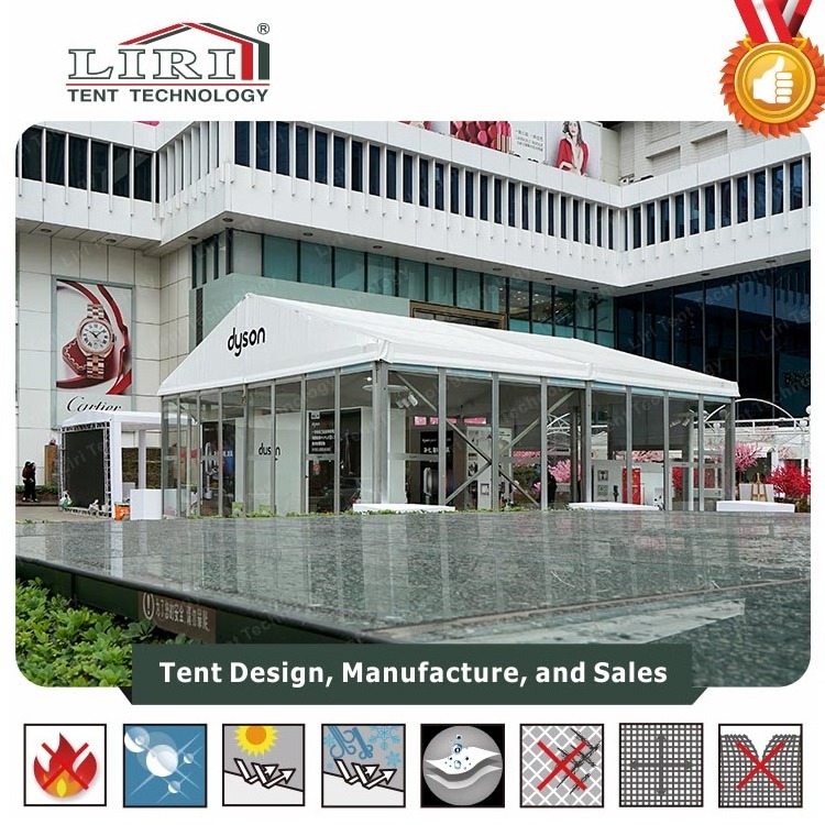 Big outdoor PVC fabric glass walls works tent house design by China tent supplier