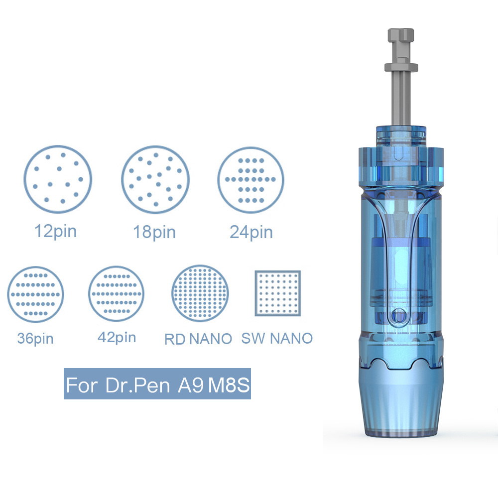 Derma Pen M8S/A8S/A9 needles cartridge 12/18/24/36/42/Nano pins  Latest Anti-backflow Dr pen microneedling needles