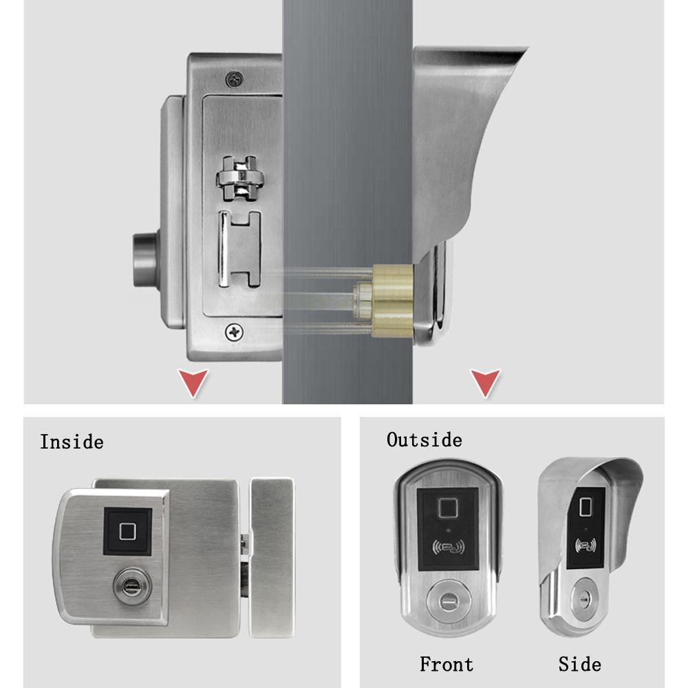 smart lock tuya  app BLE electronic digital fingerprint rim gate door lock selockey lock electronic IP65 waterproof