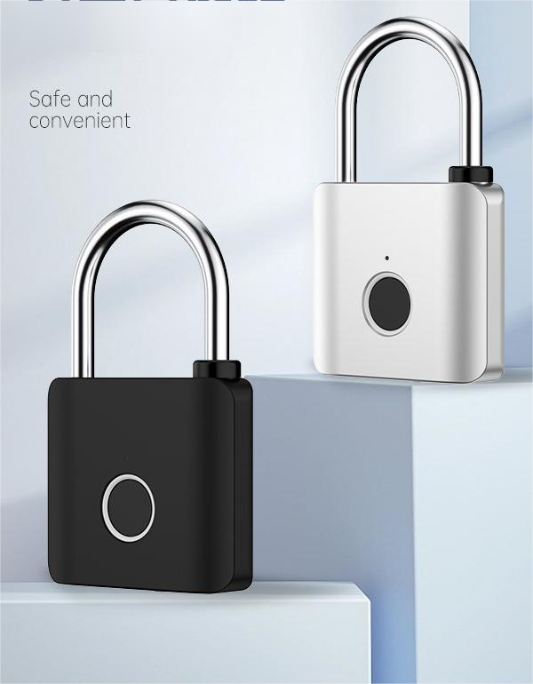 Finger Print Padlock Outdoor Zinc Alloy Biometric Locks Luggage Touch Electronic Smart Fingerprint Padlock